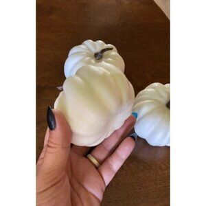 Package of 12 Pcs Assorted Sizes Artificial White Pumpkins Large Faux